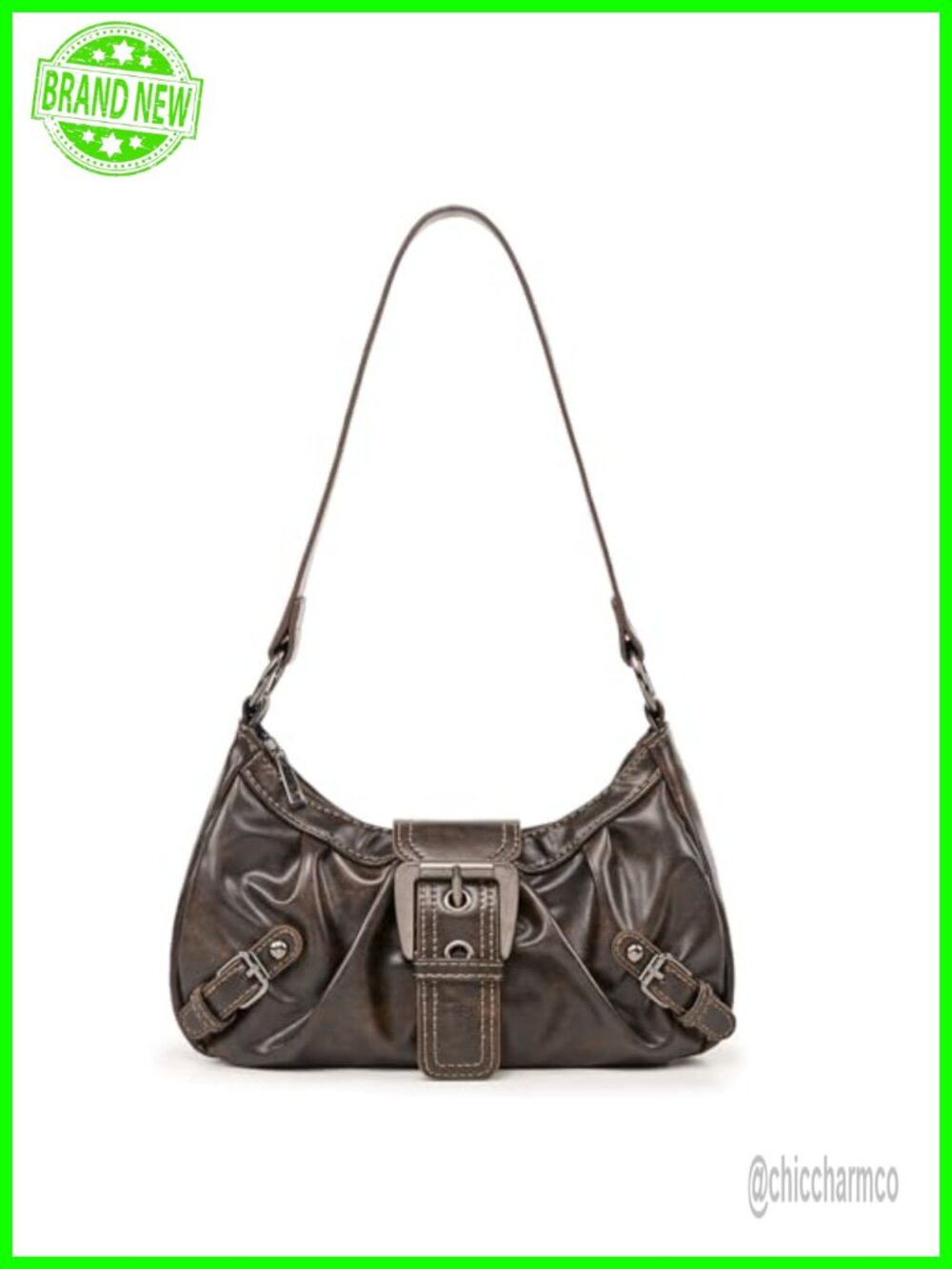 Vegan Leather Hobo Shoulder Bag Top Handle Y2K Clutch Purse Women